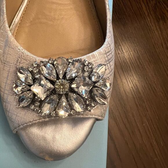 ANTONIO MELANI Estah Silver wedge Heels with Crystal Accents. Size 9 M. - Picture 7 of 12